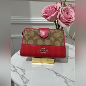 Coach Red and Brown Women's Wallet